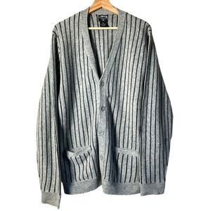 Stüssy Lambswool Sweater gray with black stripes men’s size XL